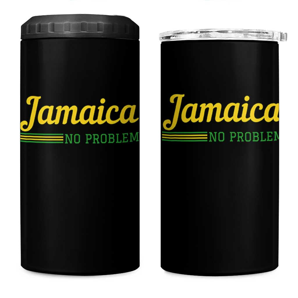 Jamaica No Problem 4 in 1 Can Cooler Tumbler Classic Island Motto and Caribbean Vacation