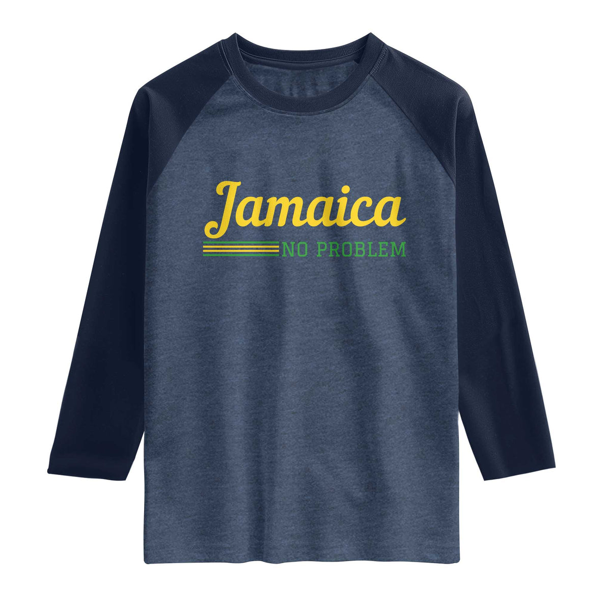 Jamaica No Problem Raglan Shirt Classic Island Motto and Caribbean Vacation