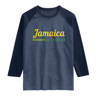 Jamaica No Problem Raglan Shirt Classic Island Motto and Caribbean Vacation