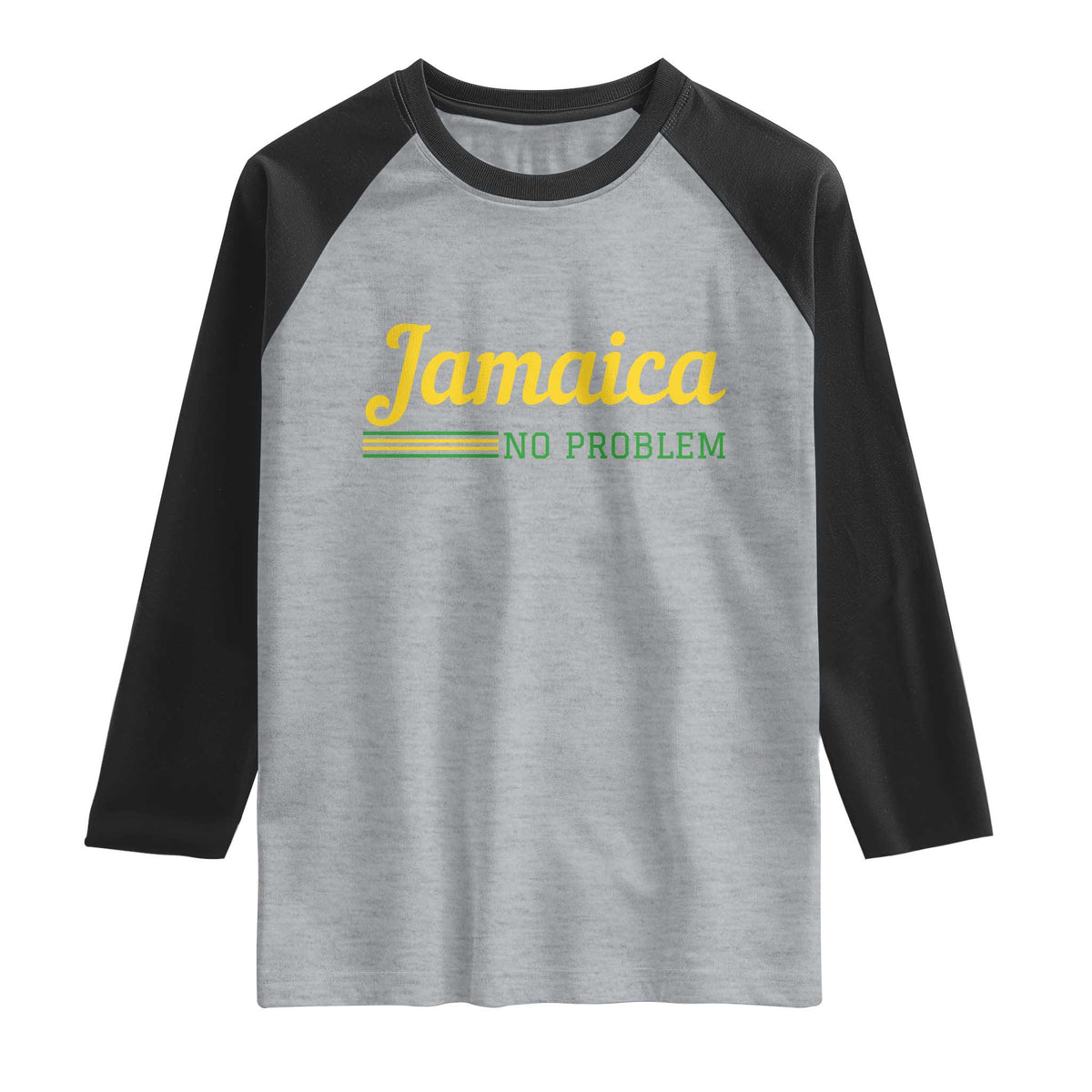 Jamaica No Problem Raglan Shirt Classic Island Motto and Caribbean Vacation
