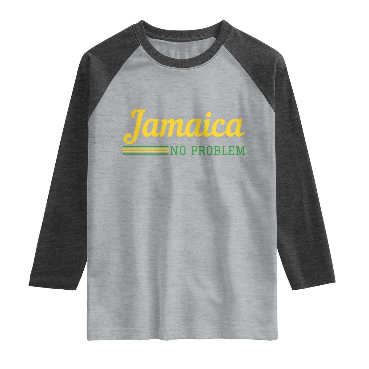 Jamaica No Problem Raglan Shirt Classic Island Motto and Caribbean Vacation