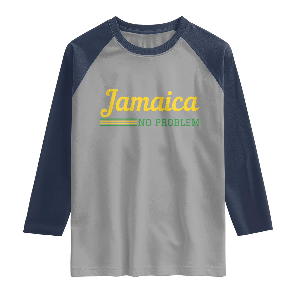 Jamaica No Problem Raglan Shirt Classic Island Motto and Caribbean Vacation