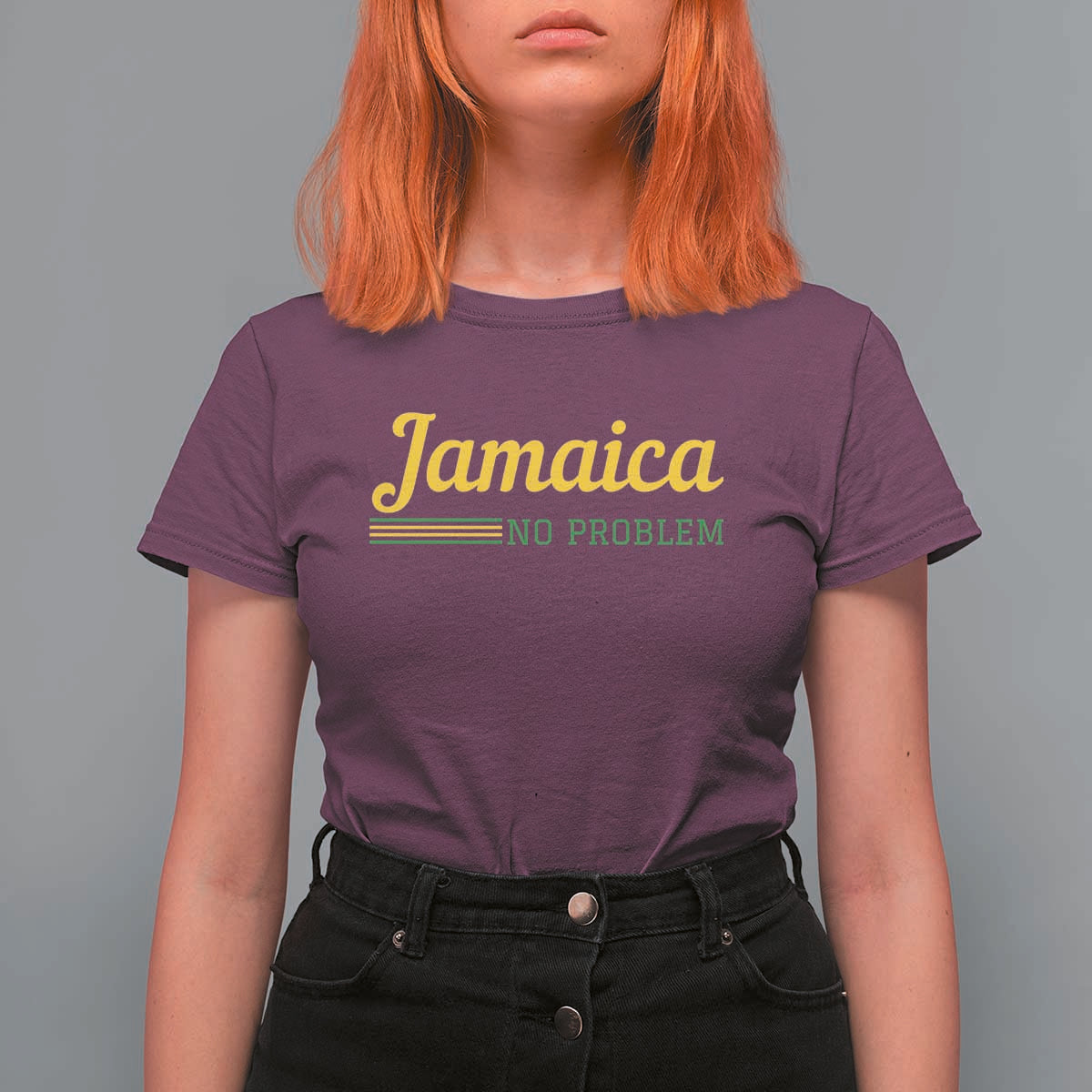 Jamaica No Problem T Shirt For Women Classic Island Motto and Caribbean Vacation