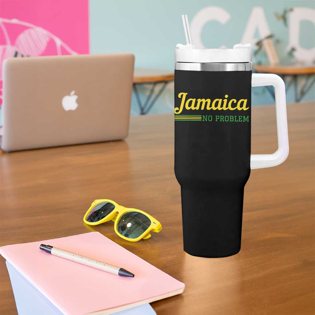 Jamaica No Problem Tumbler With Handle Classic Island Motto and Caribbean Vacation