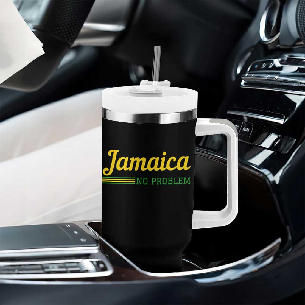 Jamaica No Problem Tumbler With Handle Classic Island Motto and Caribbean Vacation