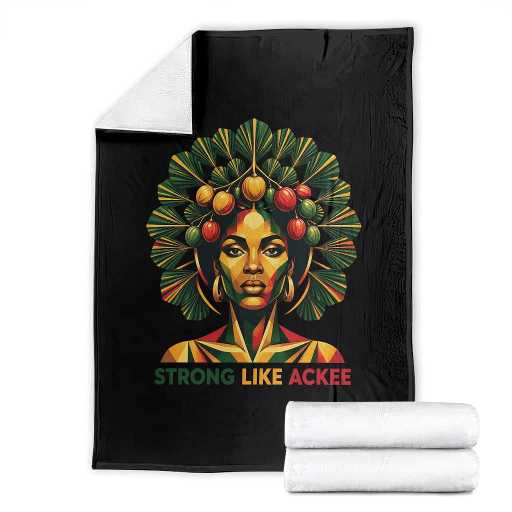 Strong Like Ackee Empowered Woman Throw Blanket Jamaican National Fruit Heritage Pride