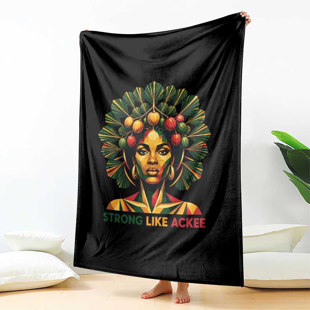 Strong Like Ackee Empowered Woman Throw Blanket Jamaican National Fruit Heritage Pride