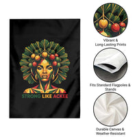 Strong Like Ackee Empowered Woman Garden Flag Jamaican National Fruit Heritage Pride
