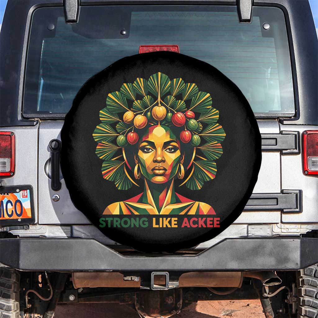 Strong Like Ackee Empowered Woman Spare Tire Cover Jamaican National Fruit Heritage Pride