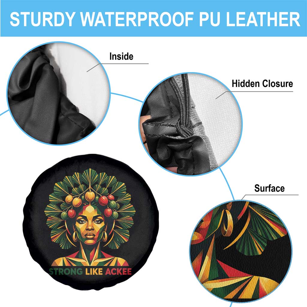 Strong Like Ackee Empowered Woman Spare Tire Cover Jamaican National Fruit Heritage Pride