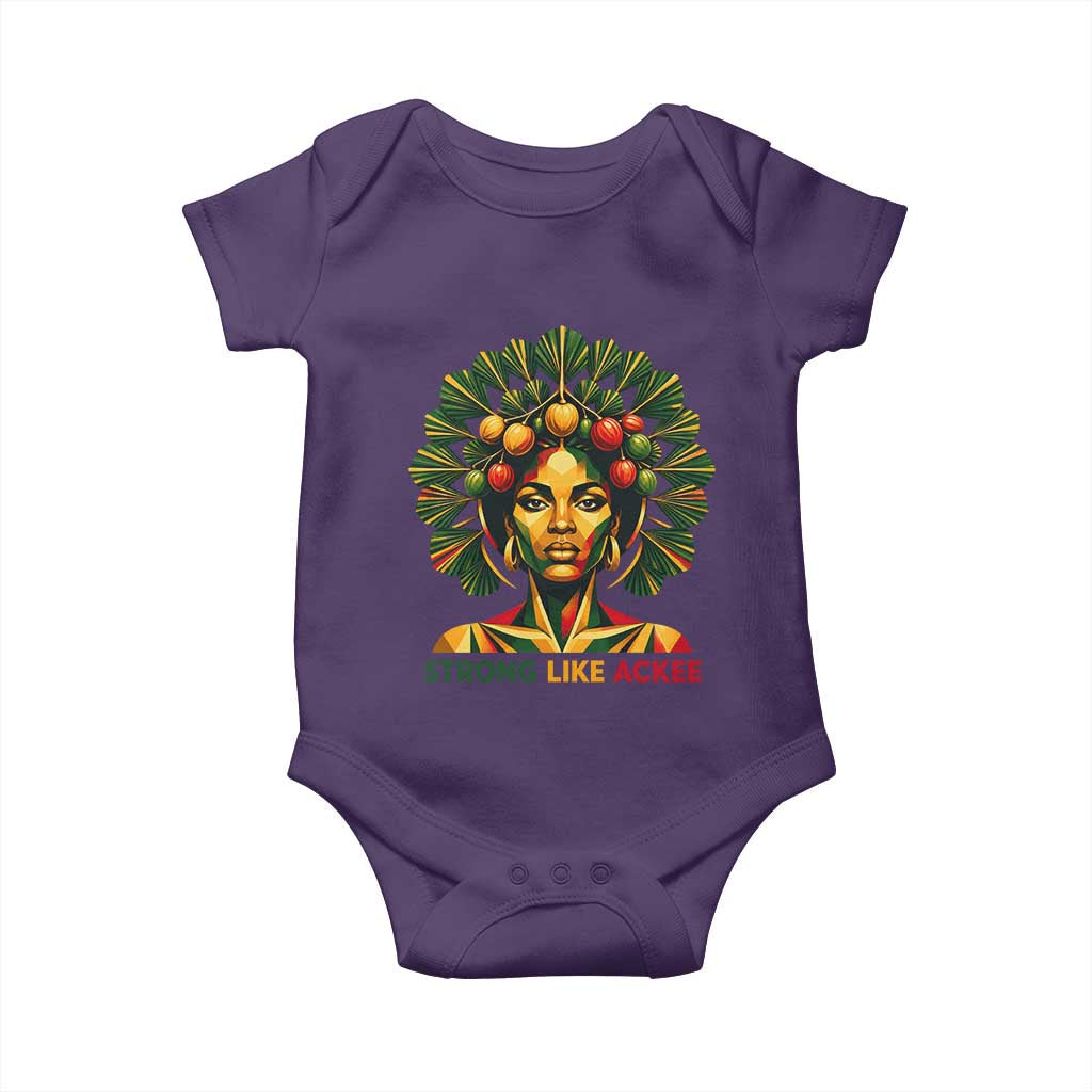 Strong Like Ackee Empowered Woman Baby Onesie Jamaican National Fruit Heritage Pride