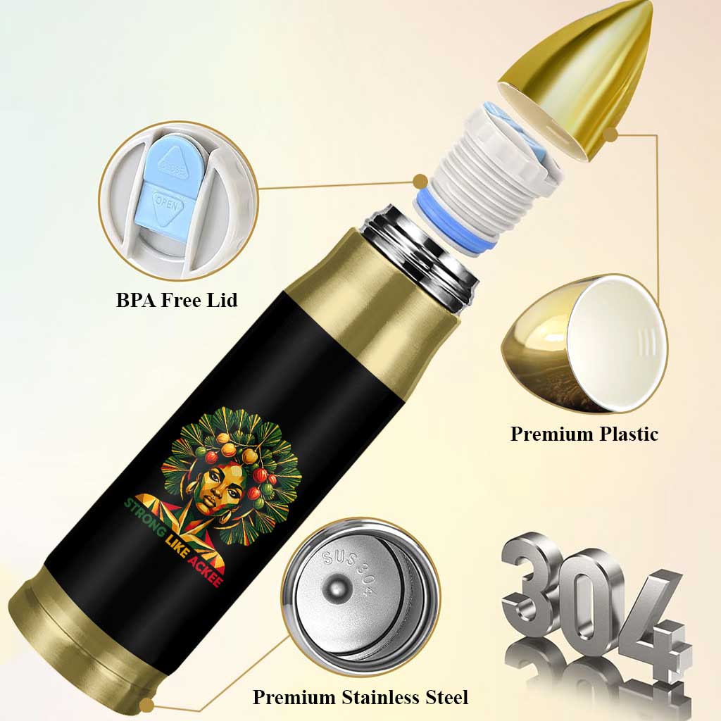 Strong Like Ackee Empowered Woman Bullet Tumbler Jamaican National Fruit Heritage Pride