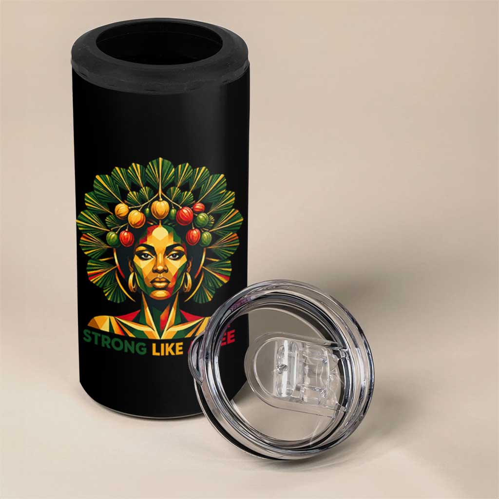 Strong Like Ackee Empowered Woman 4 in 1 Can Cooler Tumbler Jamaican National Fruit Heritage Pride