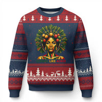 Strong Like Ackee Empowered Woman Ugly Christmas Sweater Jamaican National Fruit Heritage Pride