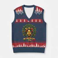 Strong Like Ackee Empowered Woman V-Neck Knit Sweater Vest Jamaican National Fruit Heritage Pride