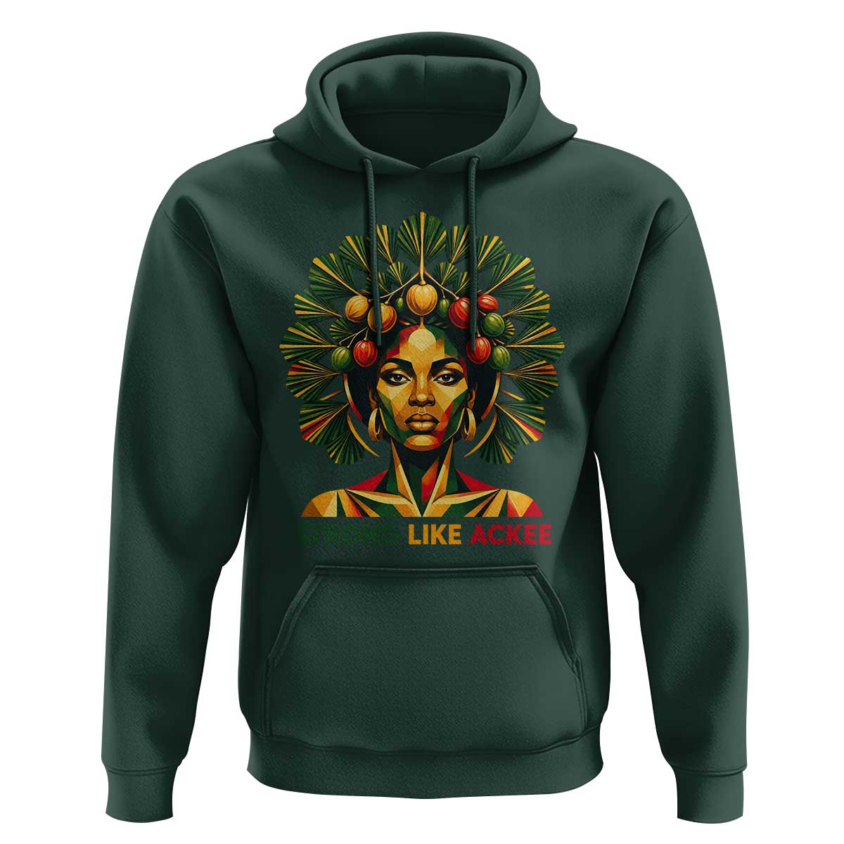 Strong Like Ackee Empowered Woman Hoodie Jamaican National Fruit Heritage Pride