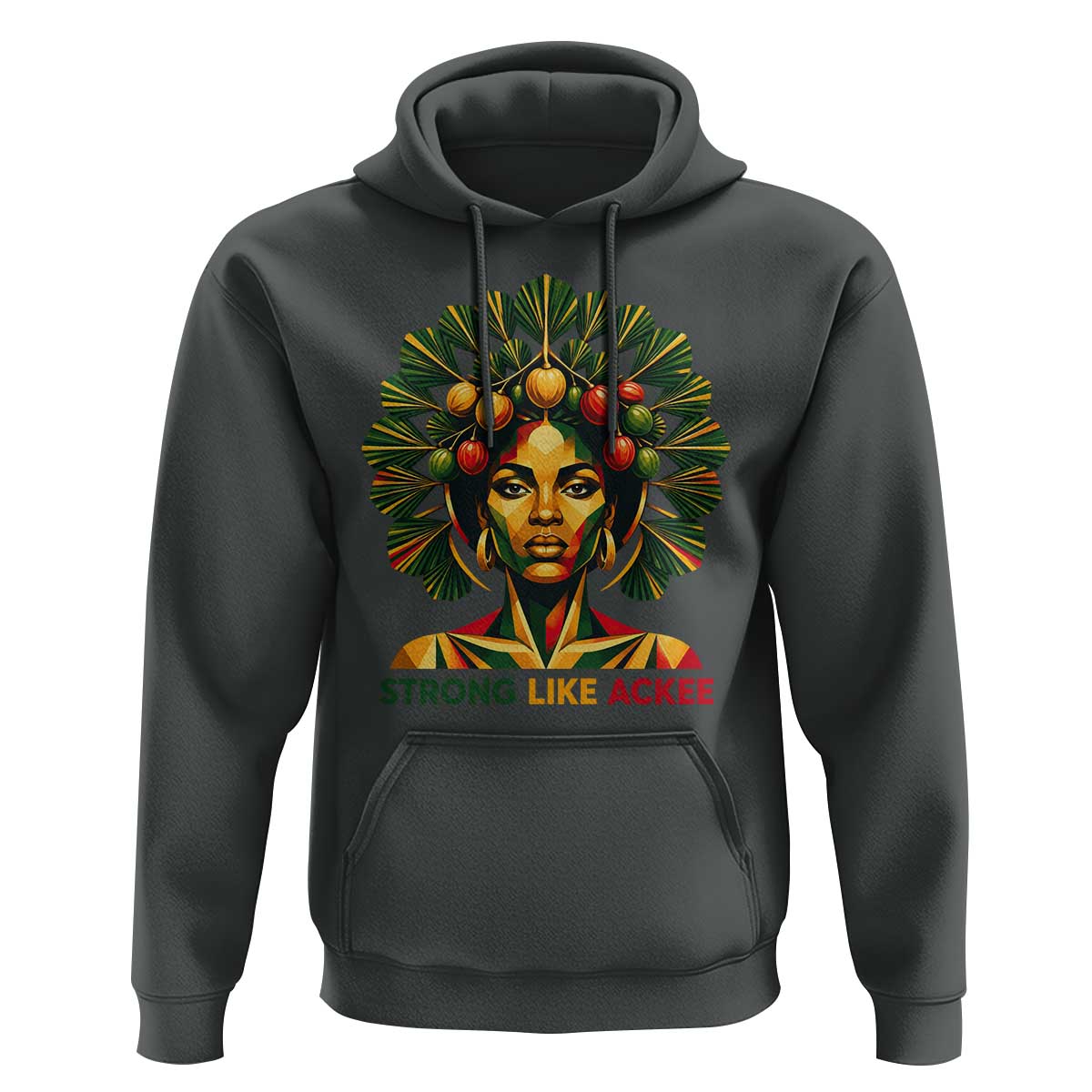 Strong Like Ackee Empowered Woman Hoodie Jamaican National Fruit Heritage Pride