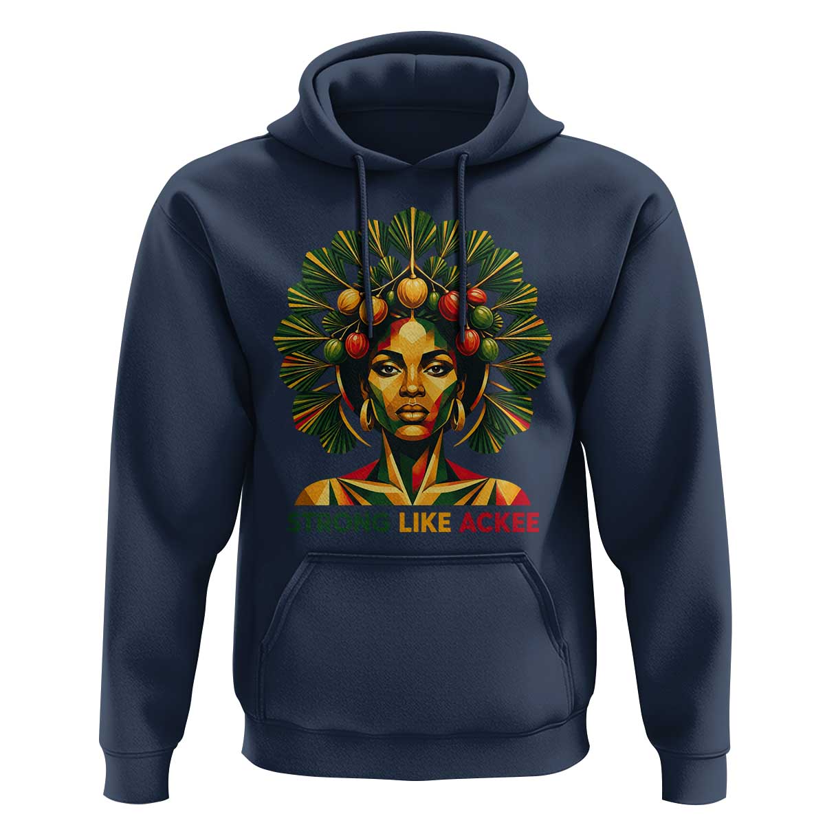 Strong Like Ackee Empowered Woman Hoodie Jamaican National Fruit Heritage Pride