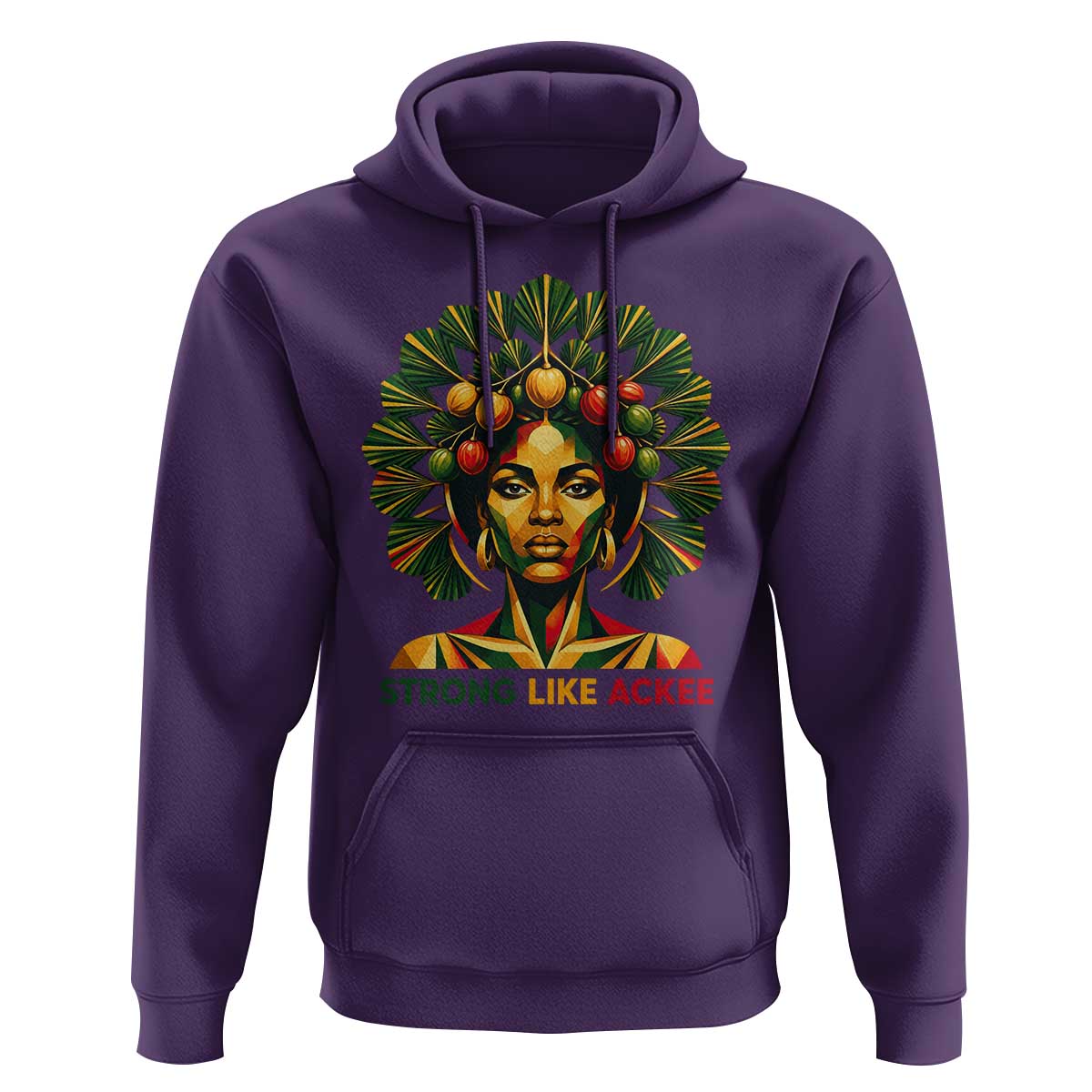 Strong Like Ackee Empowered Woman Hoodie Jamaican National Fruit Heritage Pride