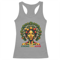 Strong Like Ackee Empowered Woman Racerback Tank Top Jamaican National Fruit Heritage Pride