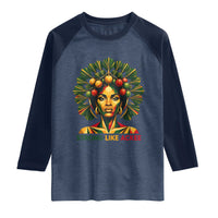 Strong Like Ackee Empowered Woman Raglan Shirt Jamaican National Fruit Heritage Pride