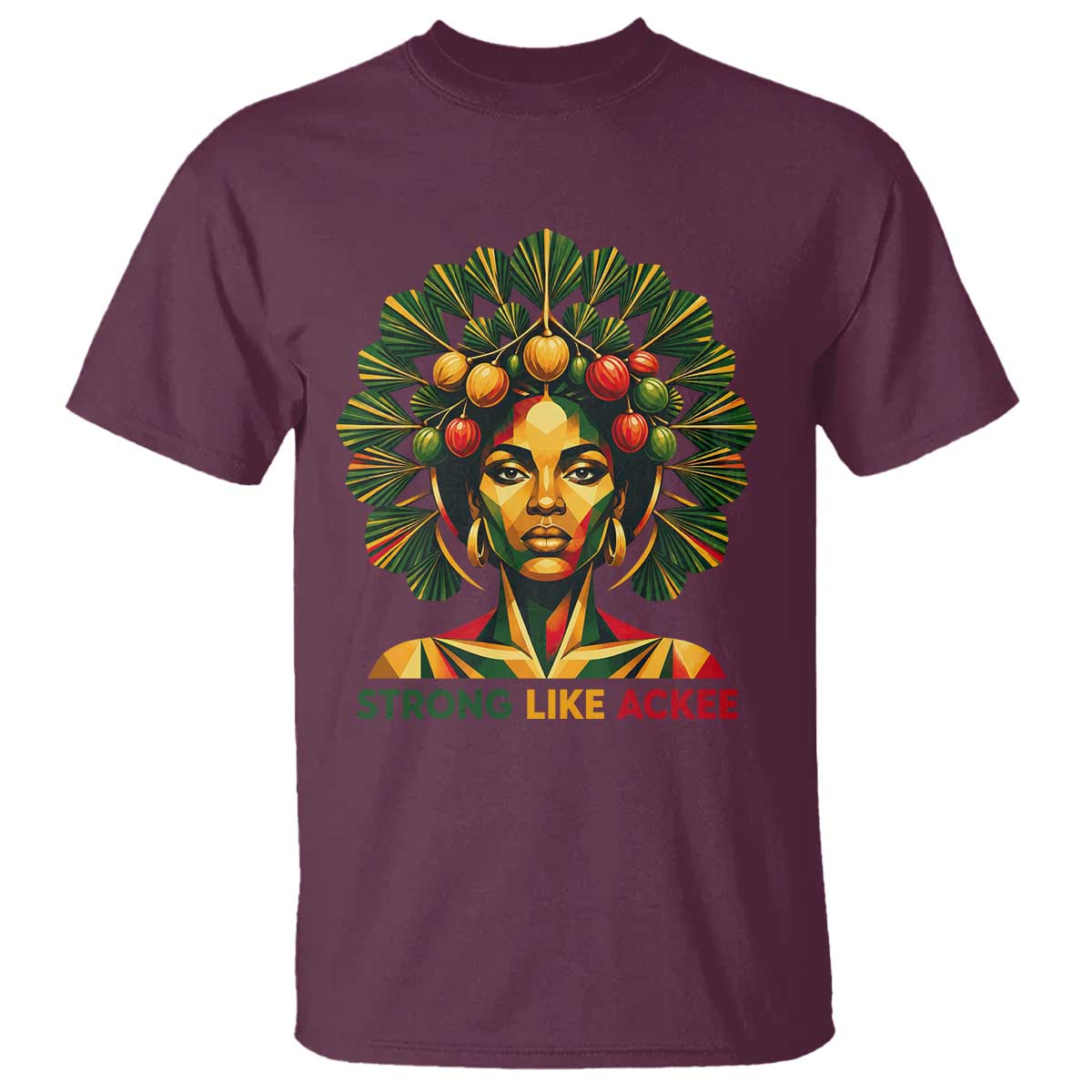 Strong Like Ackee Empowered Woman T Shirt Jamaican National Fruit Heritage Pride