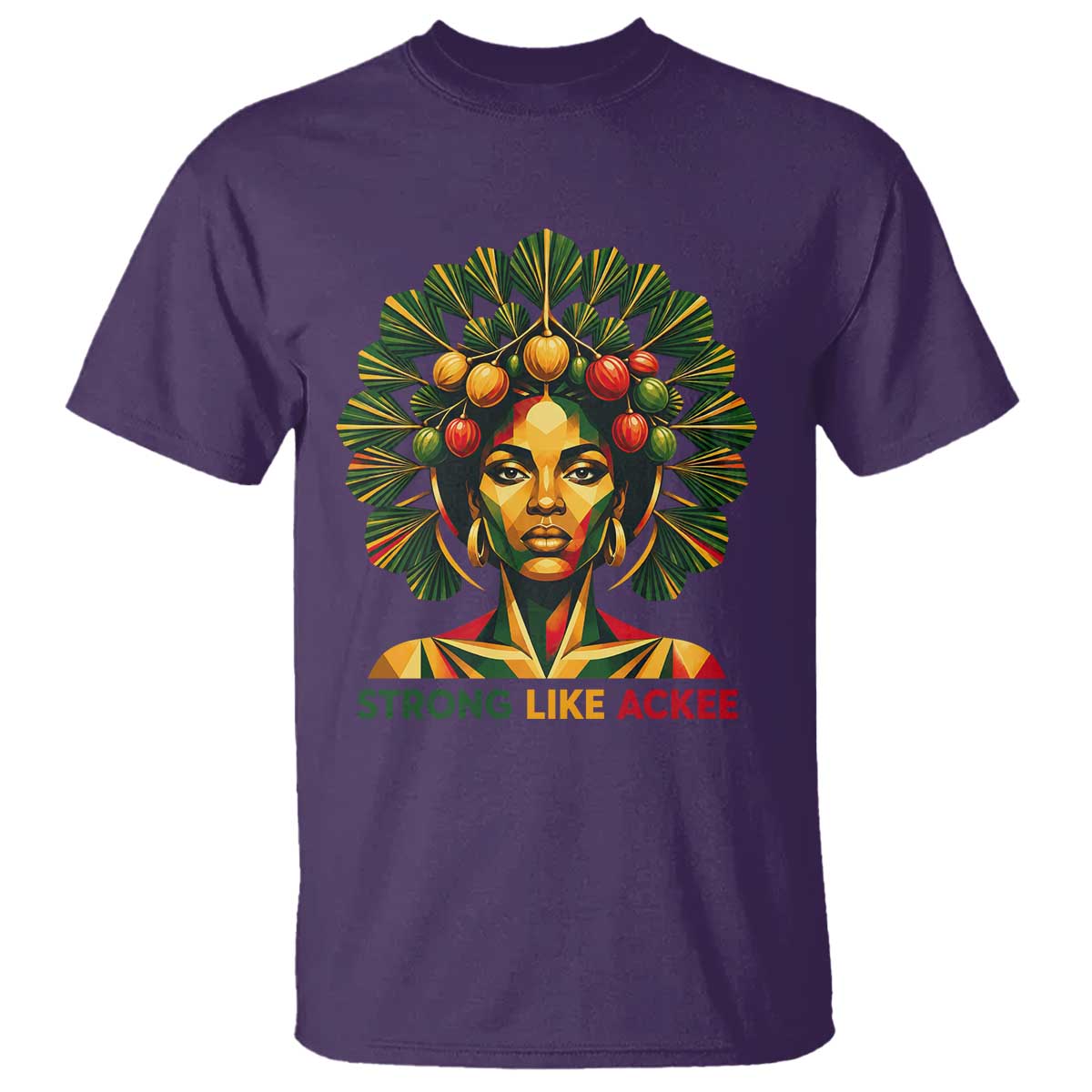 Strong Like Ackee Empowered Woman T Shirt Jamaican National Fruit Heritage Pride