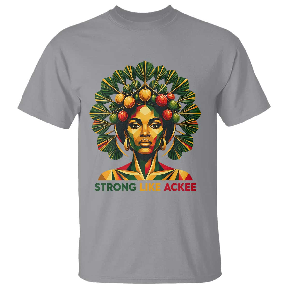 Strong Like Ackee Empowered Woman T Shirt Jamaican National Fruit Heritage Pride