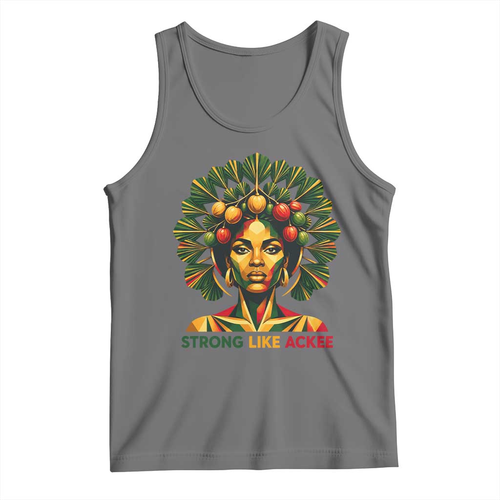Strong Like Ackee Empowered Woman Tank Top Jamaican National Fruit Heritage Pride