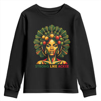 Strong Like Ackee Empowered Woman Youth Sweatshirt Jamaican National Fruit Heritage Pride