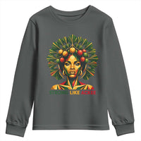 Strong Like Ackee Empowered Woman Youth Sweatshirt Jamaican National Fruit Heritage Pride