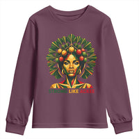 Strong Like Ackee Empowered Woman Youth Sweatshirt Jamaican National Fruit Heritage Pride