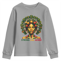 Strong Like Ackee Empowered Woman Youth Sweatshirt Jamaican National Fruit Heritage Pride