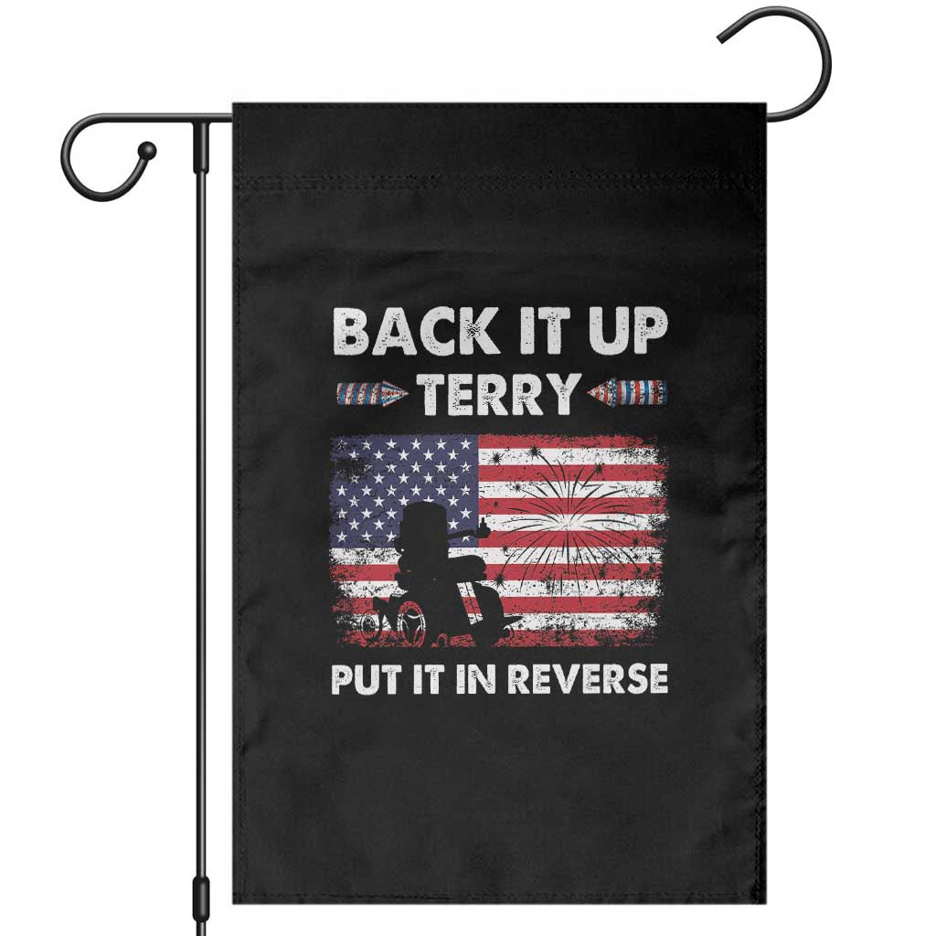 Funny 4th Of July Garden Flag Back Up Terry Put It In Reverse Firework