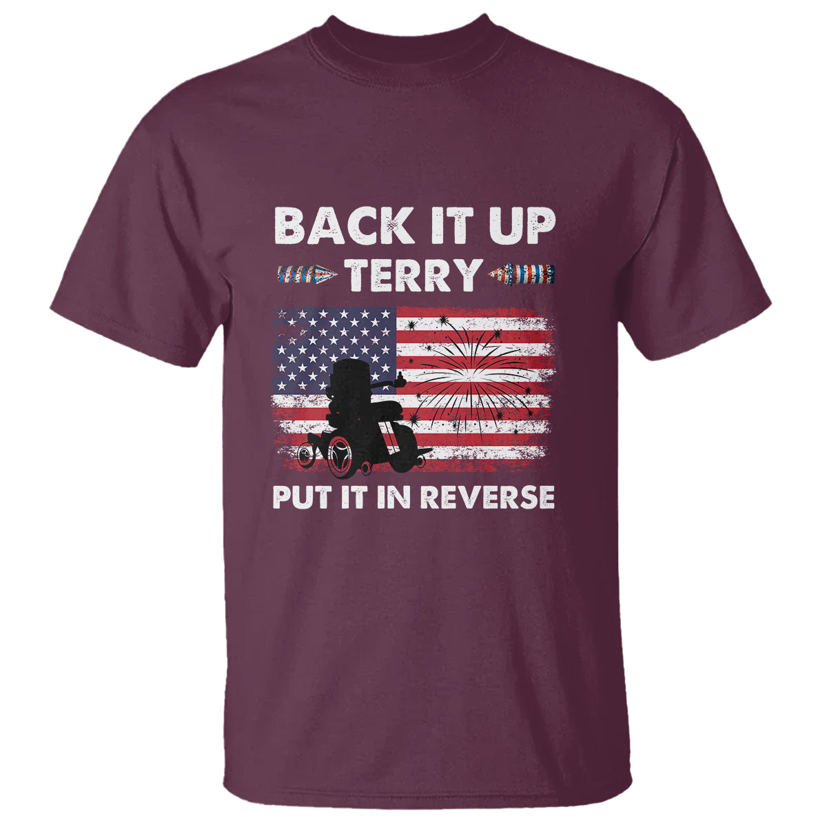 Funny 4th Of July T Shirt Back Up Terry Put It In Reverse Firework - Wonder Print Shop