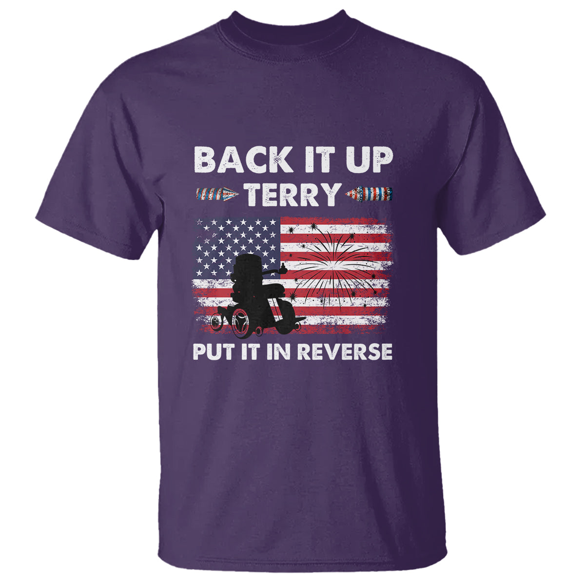 Funny 4th Of July T Shirt Back Up Terry Put It In Reverse Firework - Wonder Print Shop