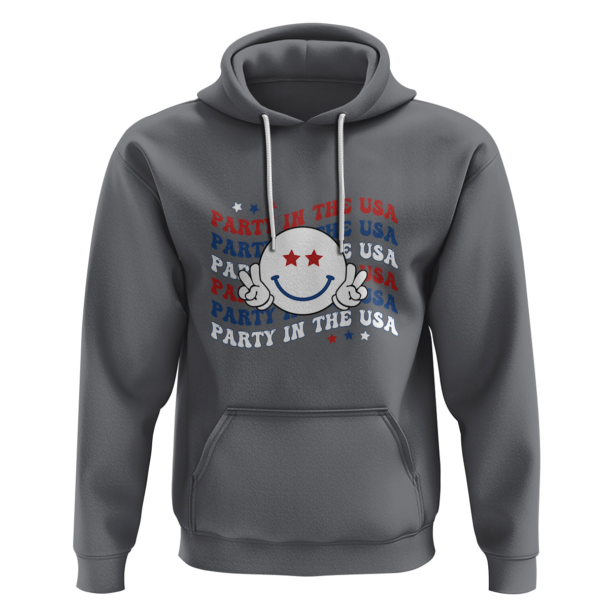 Funny 4th Of July Hoodie Party In The USA Smiling Face Retro Groovy - Wonder Print Shop