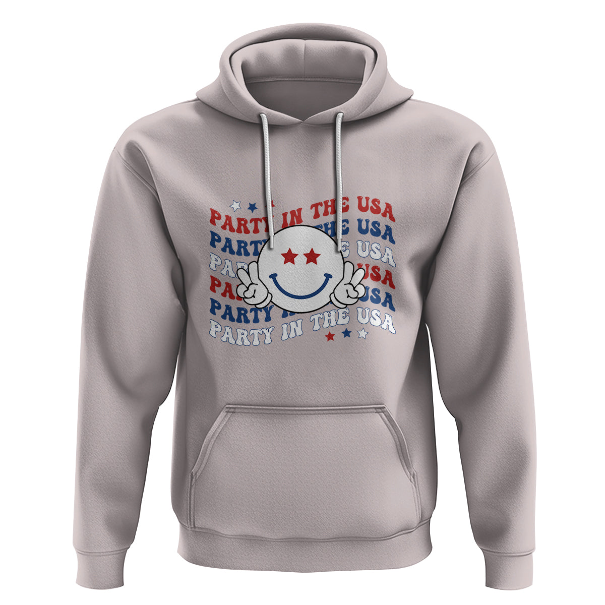 Funny 4th Of July Hoodie Party In The USA Smiling Face Retro Groovy - Wonder Print Shop