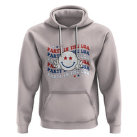 Funny 4th Of July Hoodie Party In The USA Smiling Face Retro Groovy - Wonder Print Shop