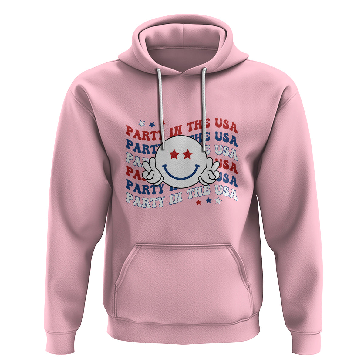 Funny 4th Of July Hoodie Party In The USA Smiling Face Retro Groovy - Wonder Print Shop