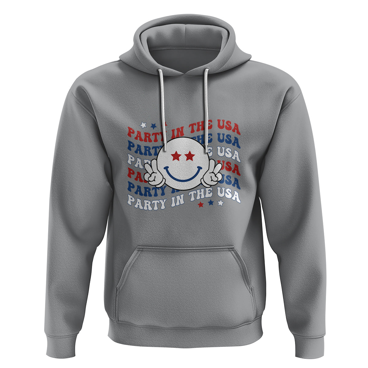 Funny 4th Of July Hoodie Party In The USA Smiling Face Retro Groovy - Wonder Print Shop