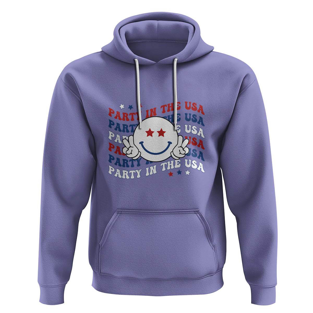 Funny 4th Of July Hoodie Party In The USA Smiling Face Retro Groovy - Wonder Print Shop
