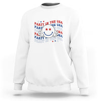 Funny 4th Of July Sweatshirt Party In The USA Smiling Face Retro Groovy - Wonder Print Shop