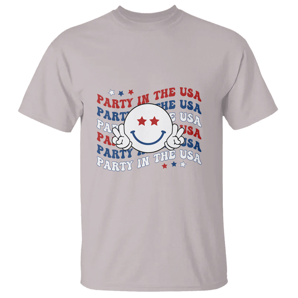 Funny 4th Of July T Shirt Party In The USA Smiling Face Retro Groovy - Wonder Print Shop