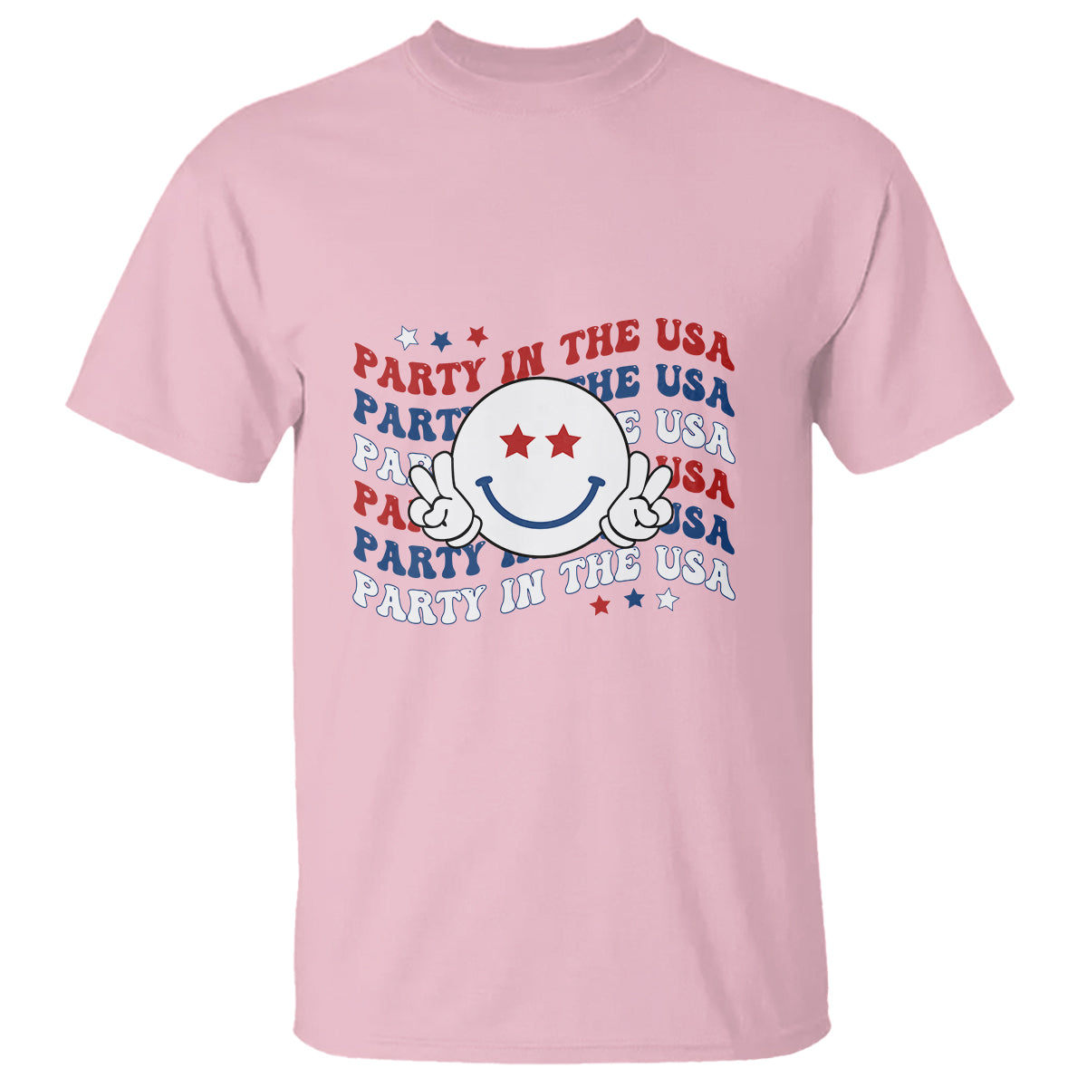 Funny 4th Of July T Shirt Party In The USA Smiling Face Retro Groovy - Wonder Print Shop