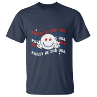 Funny 4th Of July T Shirt Party In The USA Smiling Face Retro Groovy - Wonder Print Shop