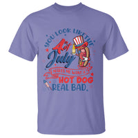 Funny 4th Of July T Shirt You Look Like The Fourth Of July Makes Me Want A Hot Dog Real Bad - Wonder Print Shop