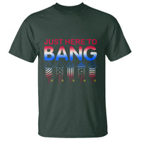 Funny 4th Of July T Shirt Just Here To Bang Independence Day Fireworks - Wonder Print Shop