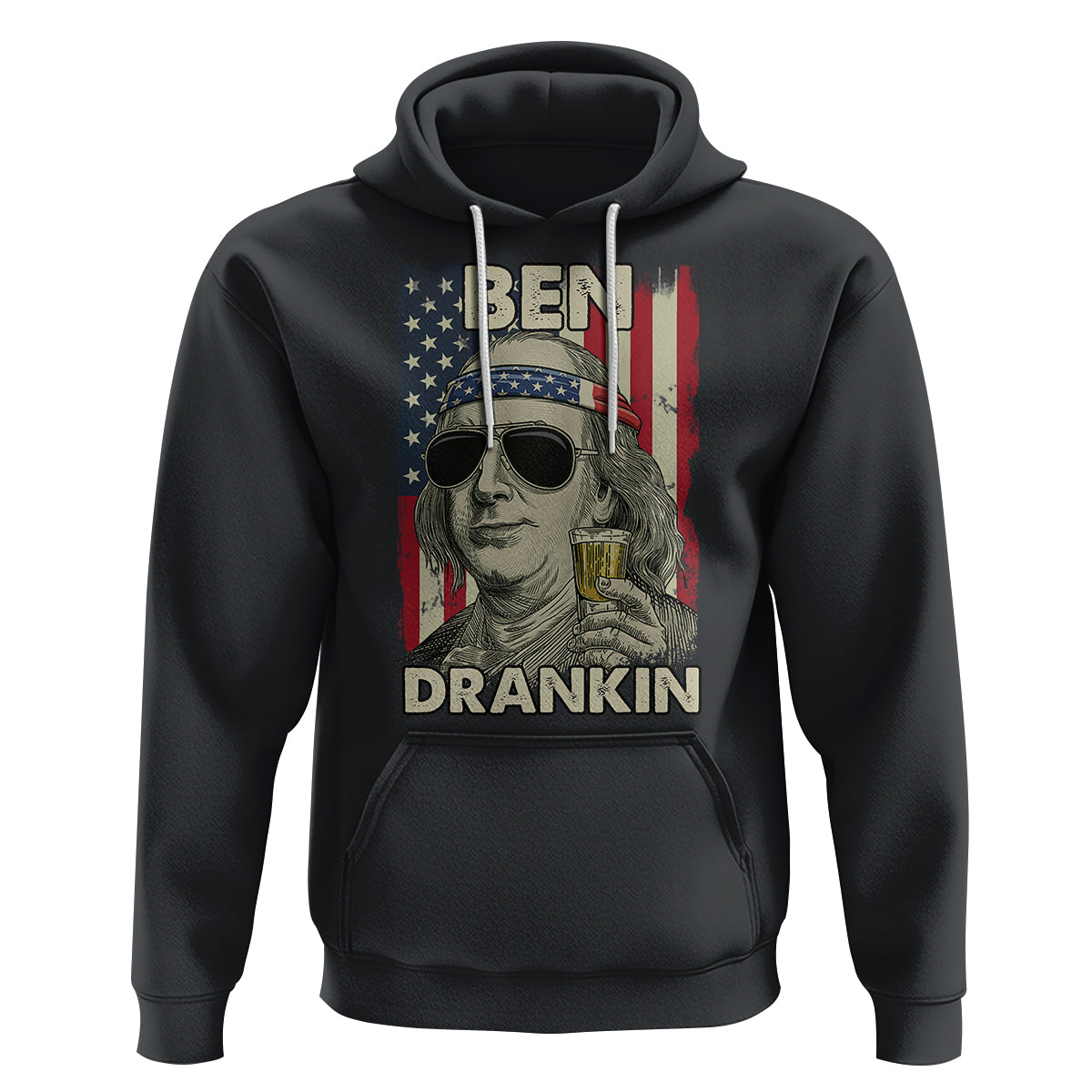Benjamin Franklin Hoodie Ben Drankin' Funny - Wonder Print Shop