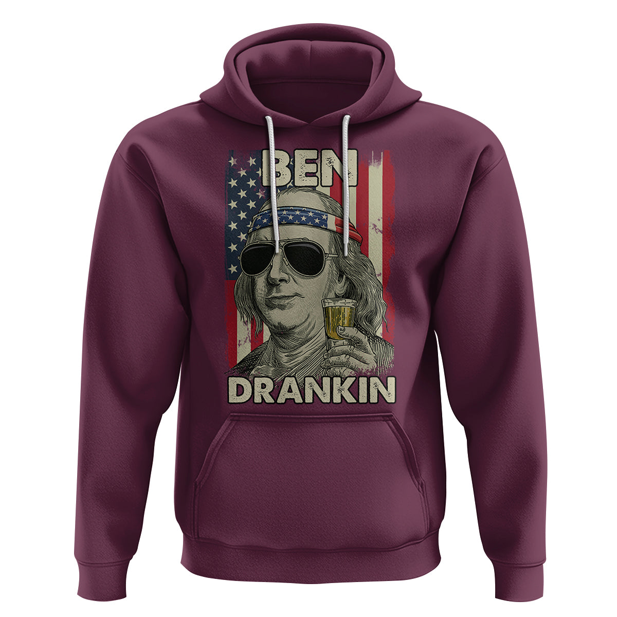 Benjamin Franklin Hoodie Ben Drankin' Funny - Wonder Print Shop
